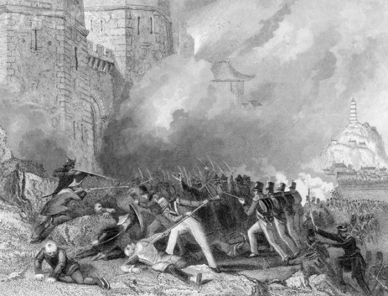 Illustration Of Opium War Battle